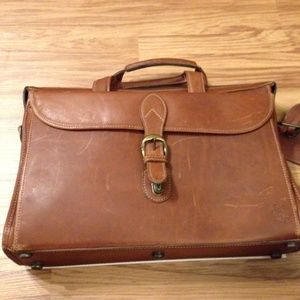 Korchmar Light Brown Leather Briefcase